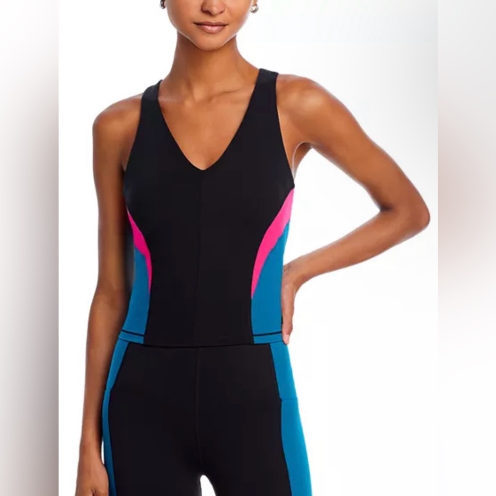 Sweaty Betty Size XS Power Racerback Bra Tank Top in Pink/Black/Blue